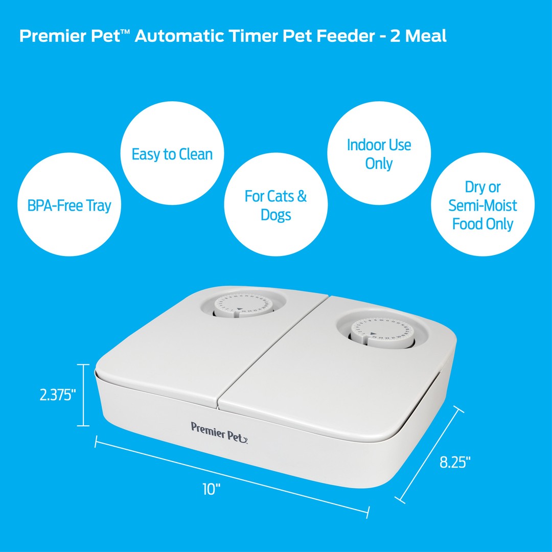 Automatic Timer Pet Feeder 2 Meal Premier Pet